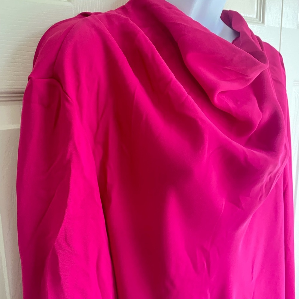 New Aritzia Babaton Satin cowl-neck Carter Longsleeve Blouse - Picture 5 of 12